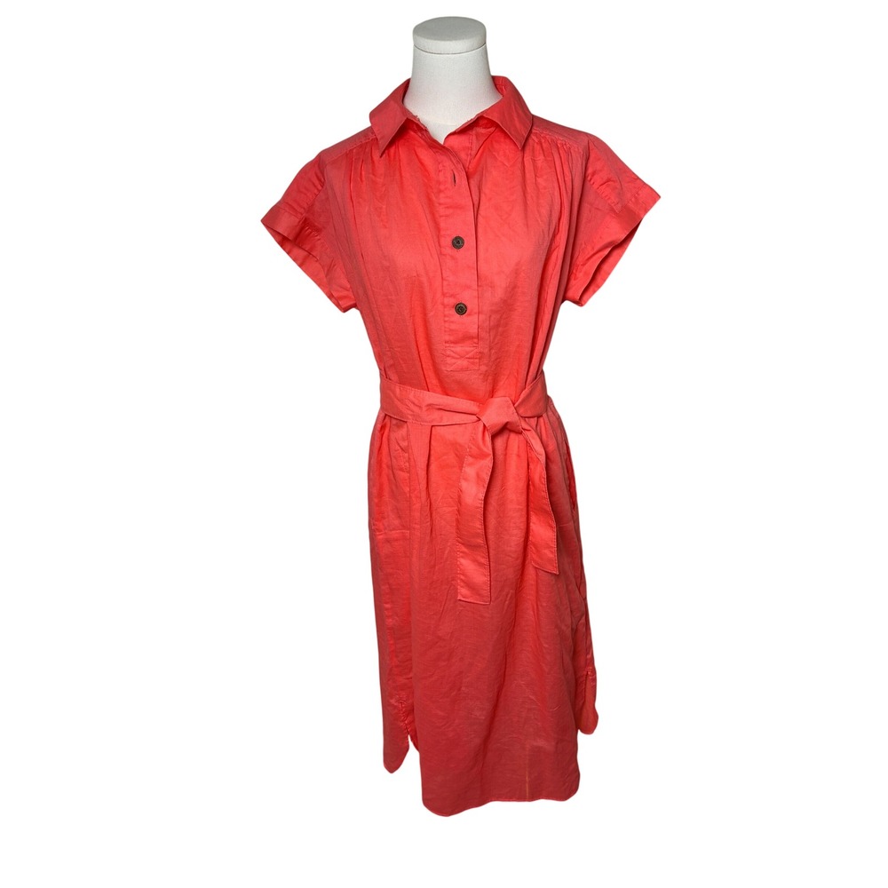 Patagonia Fleetwith Dress Cotton Hemp Utility Belted Coral  Midi Size S